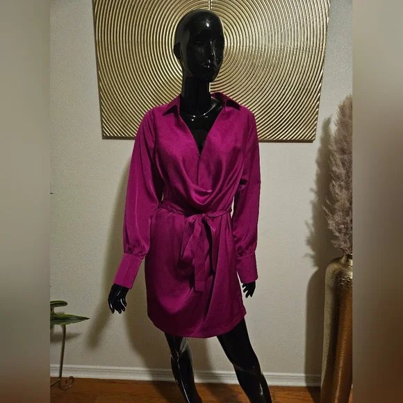 Fashion Nova Plunging Neck Mini Dress - Picture 1 of 6